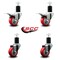 Service Caster 3'' Red Poly Swivel 1-3/4'' Expanding Stem Caster Set 2 Total Lock Brakes, 4PK SCC-EXTTL20S314-PPUB-RED-2-S-2-134 - alternate 3